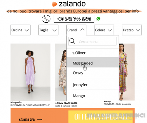 Stock di abbigliamento firmato dei brands Zalando
