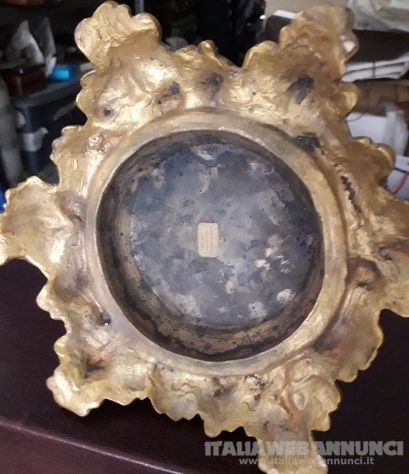 Coppa   centrotavola in cristallo   con base in bronzo dorato 