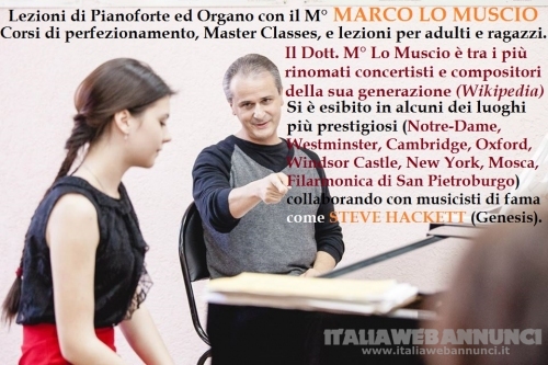 Rinomato musicista (Wikipedia referenze) per lezioni di pianoforte ed organo (Roma)