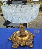 Coppa   centrotavola in cristallo   con base in bronzo dorato 